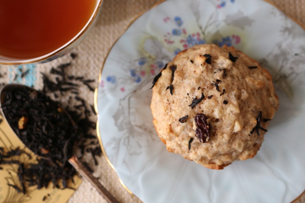 cinnamon tea raisin barley muffin